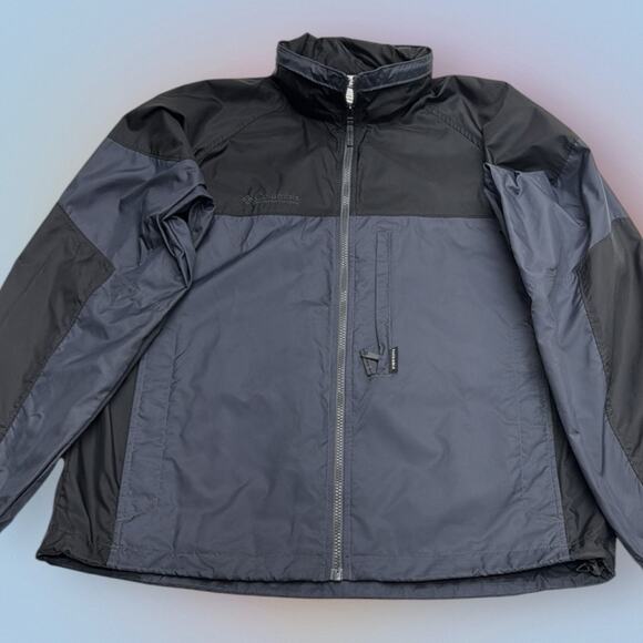 Columbia Men's Medium Packable Gray Rain Jacket - Picture 1 of 6